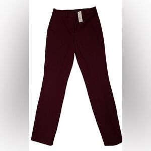 White House Black Market Maroon Straight-Leg Trousers